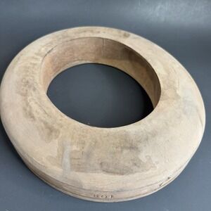 Antique Primitive Wooden Block Hat Brim Mold Millinery Form 601 7 2 3/4